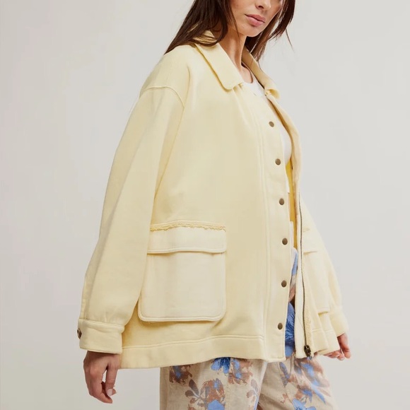 Free People Tops - Free People Alexa Sweatshirt Jacket in Flan